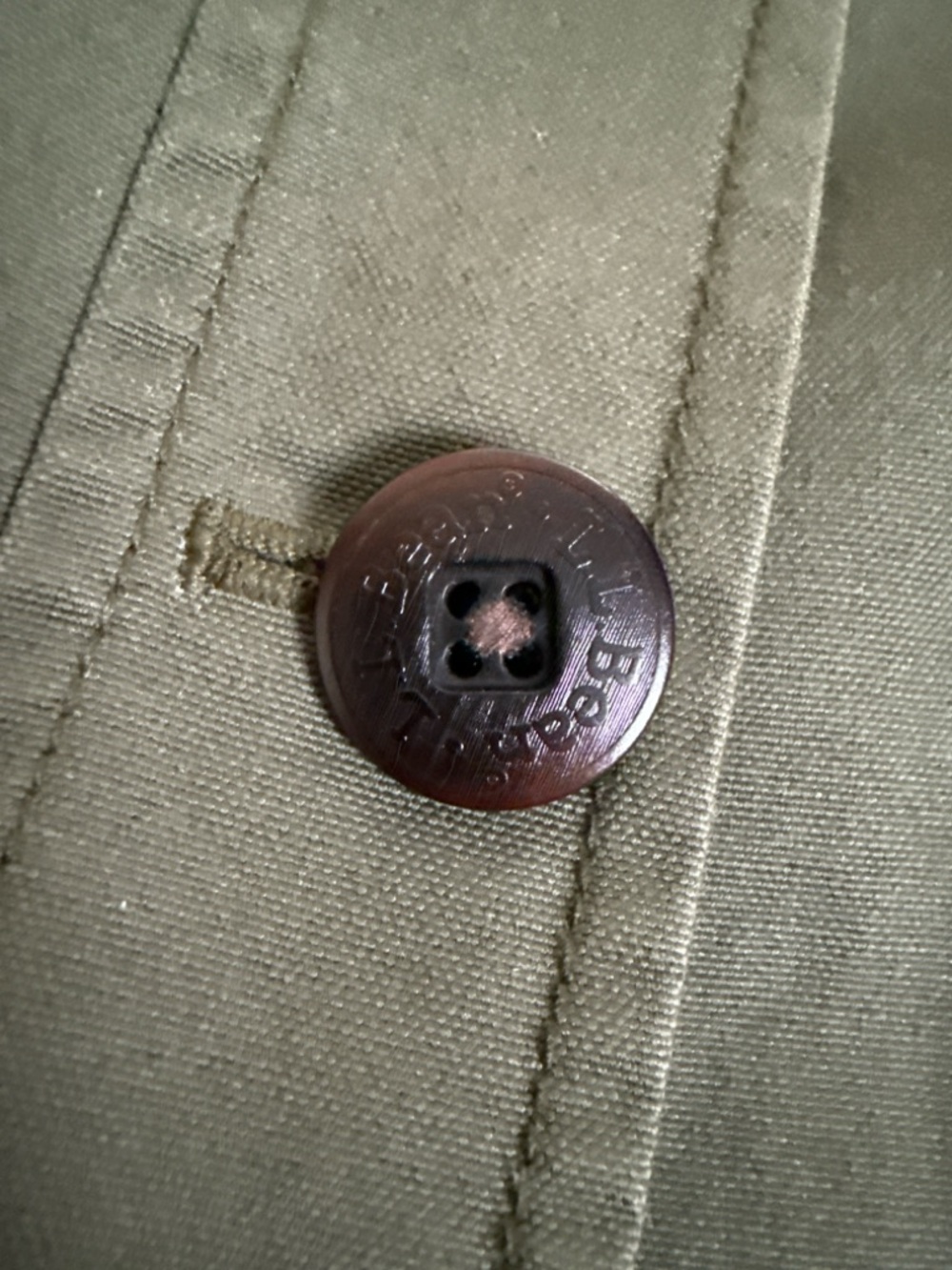 L.L. Bean Vintage Barn Coat Army Green Corduroy Collar Plaid Lined Women’s XL - Picture 7 of 7